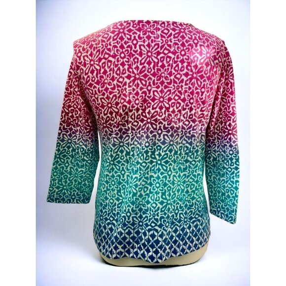 Ruby Rd petite quarter sleeve embellished collar spandex pullover tunic top PM - Picture 8 of 10